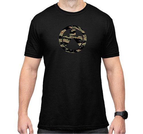 MAGPUL INDUSTRIES CORP Magpul MAG1292-001-S Tiger Stripe Icon  Black Cotton/Polyester Short Sleeve Small