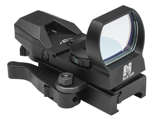 NCSTAR / VISM NcStar D4BQ Red Four Reticle Reflex  Black Anodized 1 x 0.95" x 1.34" 3 MOA Red Dot Multi Reticle QR Mount