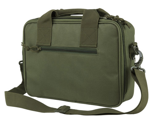 NCSTAR / VISM NcStar CPDX2971G VISM Double Pistol Range Bag w/Mag Pouches Heavy Duty Lockable Zippers For Compliance Padded Carry Handle Adjustable Shoulder Strap Green