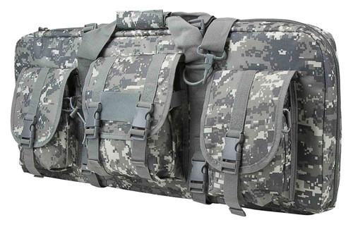 NCSTAR / VISM NcStar CVCPD2962D28 VISM Deluxe SubGun Case 28" Digital Camouflage PVC Fabric w/ Exterior Pockets Zippers & Padding for 2 AR or AK Pistols
