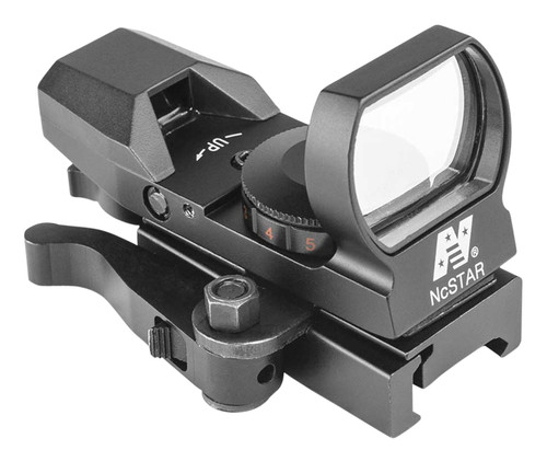 NCSTAR / VISM NcStar D4RGBQ Red & Green Reflex Sight with 4 Reticles  Black Anodized 1 x 0.95" x 1.34" Red/Green Multi Reticle