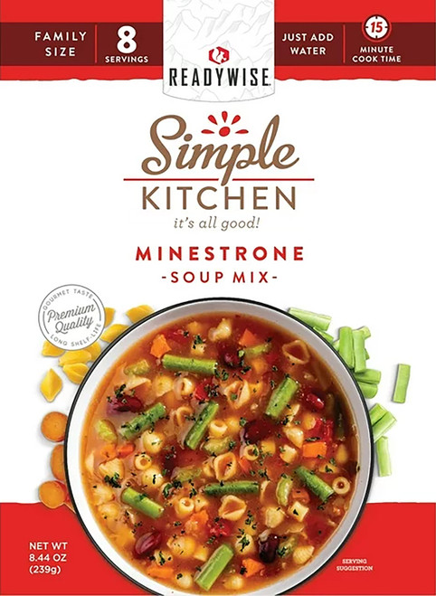 READYWISE / WISE FOODS ReadyWise RWSK05065 Simple Kitchen Minestrone Soup 8 Servings Per Pouch, 6 Per Case