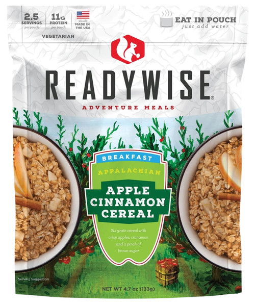 READYWISE / WISE FOODS Wise Foods RW05802 Apple Cinnamon Cereal  2.5 Servings 6 Per Case