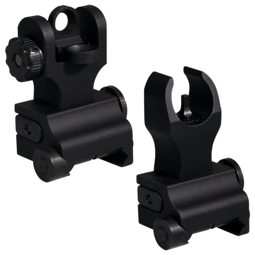SAMSON MANUFACTURING Samson QFHKA2PKG Quick Flip Folding Sights Front(HK) & Rear (A2)  Black Anodized for AR-15