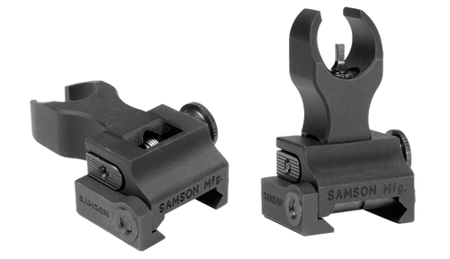 SAMSON MANUFACTURING Samson 020003301 Quick Flip Front Sight Gas Block Extended Height (A2)  Black Hardcoat Anodized Flip Up for AR-15