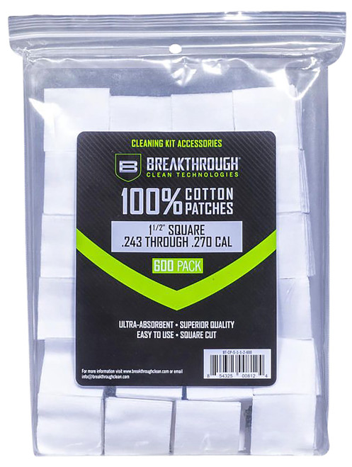 ALLEN/BREAKTHROUGH CLEAN Breakthrough Clean BTCPS112600 Square Patches 243/270 Cal 600 pieces
