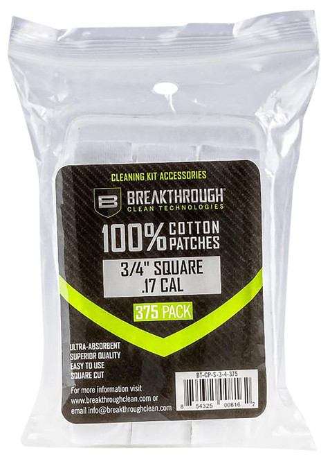 ALLEN/BREAKTHROUGH CLEAN Breakthrough Clean BTCPS34375 Square Patches .17/.177 Cal 375 pieces