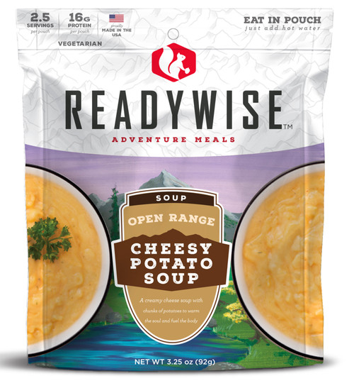 READYWISE / WISE FOODS ReadyWise RW05010 Outdoor Food Kit Open Range Cheesy Potato Soup 2.5 Servings In A Resealable Pouch, 6 Per Case