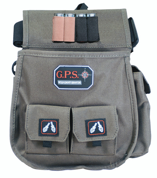 GPS BAG/GOUTDOORS(GSM) GPS Bags 1093CSP Deluxe Double Shotshell Pouch Olive Polyester Waist Mount 30-52" Belt