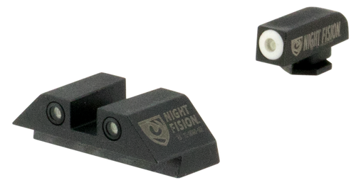 Night Fision GLK001003WGW Tritium Night Sights For Glock  Green Tritium White Outline Front Sight- Green Tritium White Outline Rear Sight Glock 17/17L/19/22