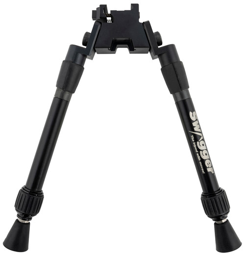SWAGGER LLC Swagger SWAGBPSEA12 Sea12 Extreme Angle Bipod with Black Finish, Picatinny Attachment & 9-12" Vertical Adjustment