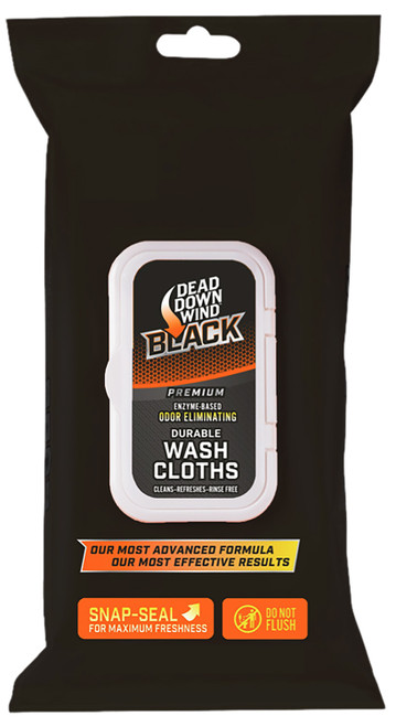 DEAD DOWN WIND (ARCUS) Dead Down Wind 13725 Black Premium Wash Cloth Odor Eliminator Unscented Scent 40 Count