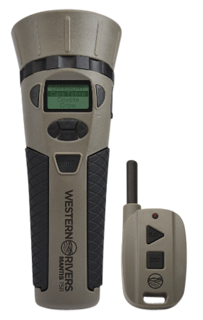 GSM OUTDOORS Western Rivers GC75 Mantis 75R Electronic Call Multiple Sounds Attracts Predators Features Remote Control Brown Polymer