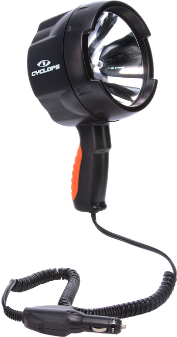GSM OUTDOORS Cyclops CYCHS140012V Spotlight 12V Direct 1400 Lumens White Halogen Black Polymer 450 Meters