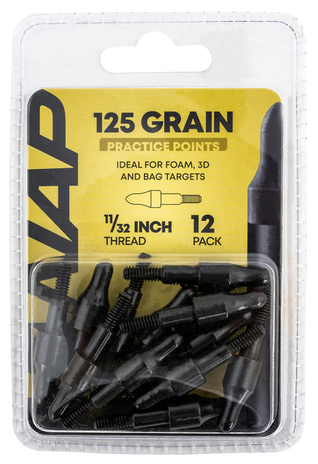 GSM OUTDOORS NAP NAP60P3DP1132X 3D Practice Points Field Tips Fixed 125 GR Black/ 12 Pack