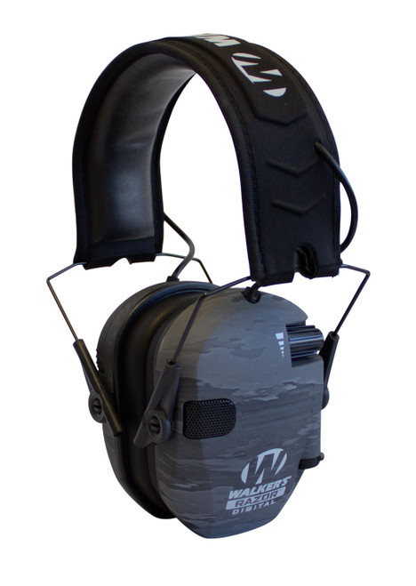 GSM OUTDOORS Walker's GWPDRSEMGST Razor PRO Digital Electronic Muff 23 dB Over the Head Ghost Camo/Black Polymer
