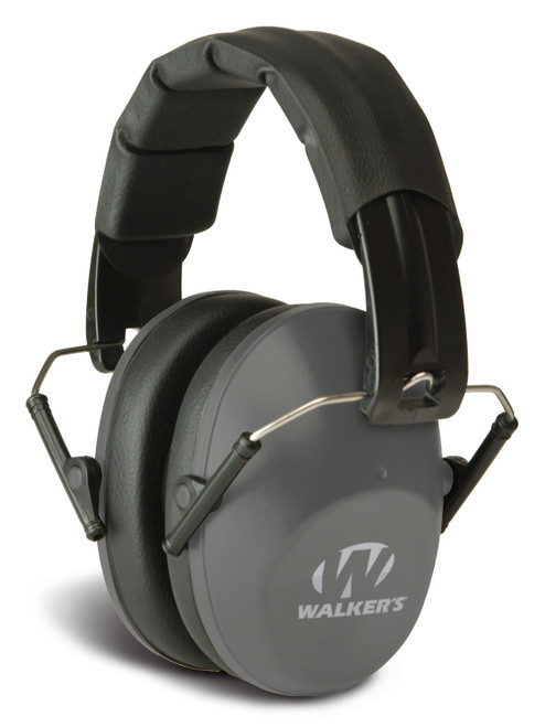 GSM OUTDOORS Walker's GWPFPM1GY Pro Low Profile Passive Muff 22 dB Over the Head Gray/Black Polymer