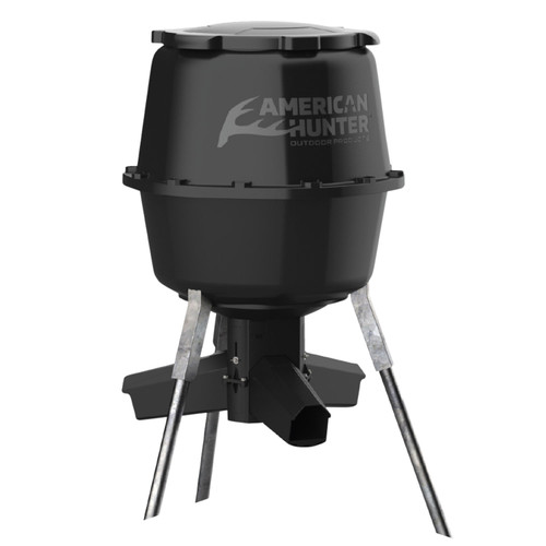 GSM OUTDOORS American Hunter AH225GRAV Gravity Feeder w/Nesting Hopper 30 Gallon Capacity Black