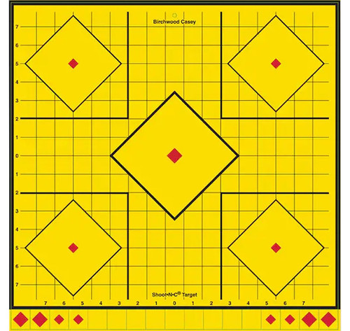 BIRCHWOOD CASEY (GSM) Birchwood Casey LRSIT-5PK Long Range  Self-Adhesive Paper Yellow 17.75" 5-Diamond 5 Pack