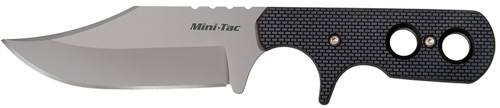 COLD STEEL (GSM) Cold Steel CS49HCFZ Mini Tac Bowie 3.63" Fixed Clip Point Plain Stonewashed 8Cr13MoV SS Blade, 3.25" Griv-Ex Handle