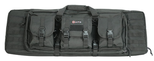 GPS BAG/GOUTDOORS(GSM) GPS Bags DRC36 Double Rifle Case 36" Black 600D Polyester w/ 2 Padded Pistol Sleeves MOLLE Webbing & Lockable Zippers