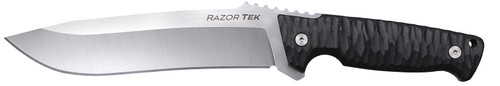 COLD STEEL (GSM) Cold Steel CSFX65RZR Razor Tek  EDC 6.50" Fixed Clip Point Plain Satin 4116 Krupp SS Blade, 6.13" Black Textured