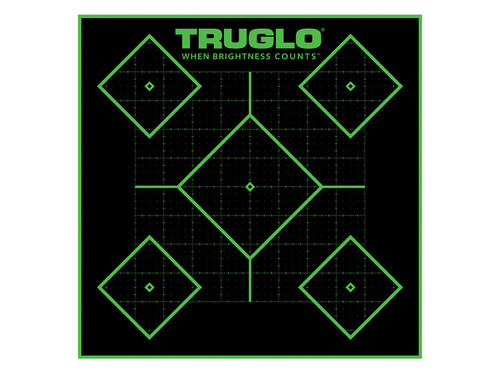 TRUGLO INC (GSM) TruGlo TG14A25BB Tru-See 5- Diamond Target Self-Adhesive Heavy Paper Black/Green 12"x12" 25 Pack