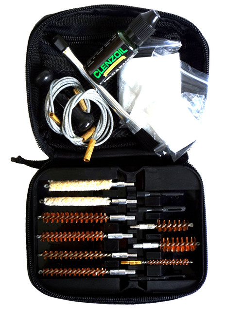 CLENZOIL UNLIMITED LLC Clenzoil 2335 Field & Range Cleaning Kit Multi-Caliber Rifle/21 Pieces Black