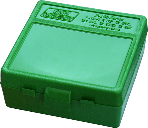 MTM MOLDED PRODUCTS CO MTM Case-Gard P100310 Ammo Box Flip-Top Multi Caliber Green Polypropylene 100rd
