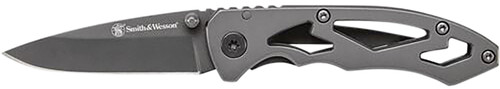 AOB/AMERICAN OUTDOOR BRND Smith & Wesson Knives CK400CP Skeletonized  2.20" Folding Drop Point Plain Stainless Steel Blade 3.20" Handle Includes Pocket Clip