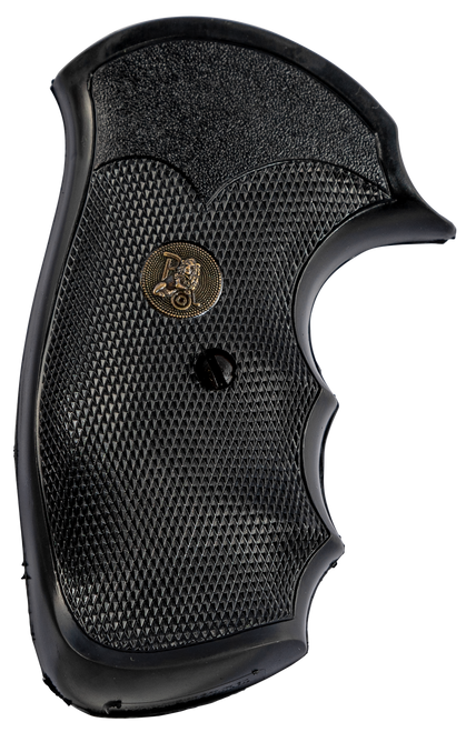 PACHMAYR GUN WORKS INC Pachmayr 03249 Gripper Grip Checkered Black Rubber with Finger Grooves for S&W J Frame with Round Butt