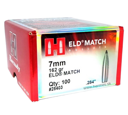 HORNADY MFG CO Hornady 28403 ELD Match  7mm .284 162 gr Extremely Low Drag Match 100 Per Box/ 15 Case