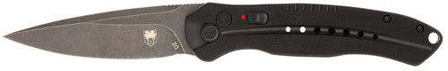 COBRA TEC KNIVES LLC CobraTec Knives BLKDIABLOAUTO Diablo  3.50" Folding Black Stonewashed D2 Steel Blade, 4.75" Black Textured G10 Scales Handle