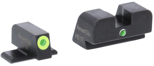 AMERIGLO LLC AmeriGlo SG301 i-Dot Sight Set for SIG Sauer  Green Tritium LumiGreen Outline Front Sight-Green Tritium Rear Sight