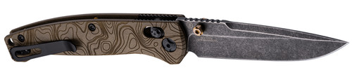 HOGUE COMBAT GRIPS INC Hogue 24453 Mysto  3.40" Folding Drop Point Plain Black Stonewashed CPM MagnaCut Steel Blade, Maple Valley Richlite Black Handle