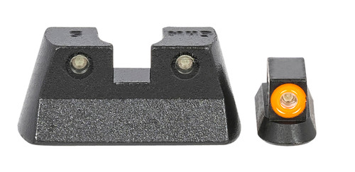 MEPRO USA LLC Meprolight USA 477773131 Hyper-Bright  Green Tritium Orange Outline Front Sight-Green Tritium Black Outline Rear Sight CZ 75/82/83/85
