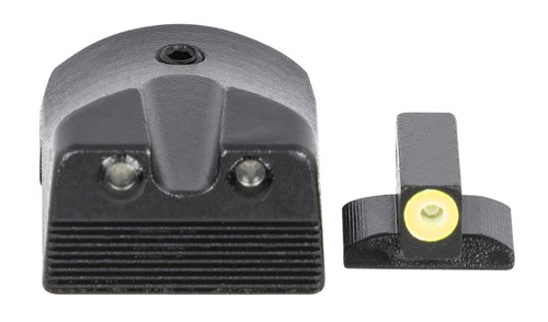 MEPRO USA LLC Meprolight USA 412183121 Hyper-Bright  Green Tritium Yellow Outline Front Sight-Green Tritium Black Outline Rear Sight Kimber 1911 Slant