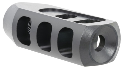 TACFIRE INC TacFire  Tanker Muzzle Brake  Black Oxide Steel with 5/8"-24 tpi Threads 2.76" OAL 1.37" Diameter for 308 Win