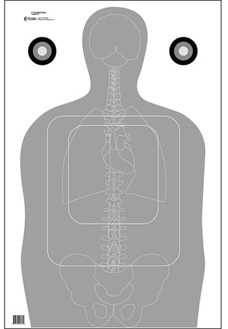 ACTION TARGET INC Action Target FTQ15ANTAV2100 Qualification  Silhouette/Vitals Paper 23" x 35" Gray/White 100 Per Box