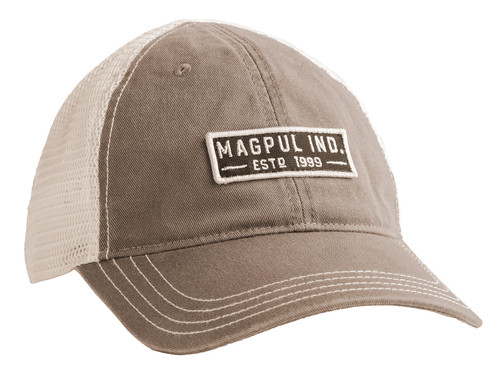 MAGPUL INDUSTRIES CORP Magpul MAG1260-252 Established Garment Trucker Hat Driftwood Adjustable Snapback OSFA Embroidered Patch
