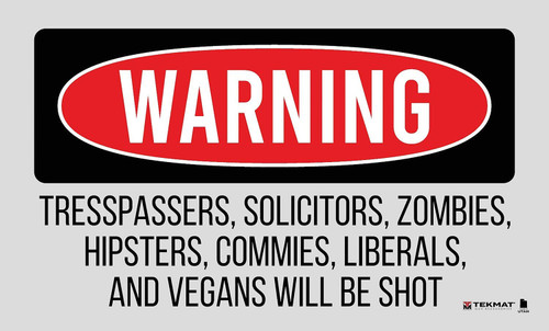 TEKMAT (GSM) TekMat TEK42TRESPASSERS Trespassers Will Be Shot Door Mat Multi-Color Rubber 25"x42"