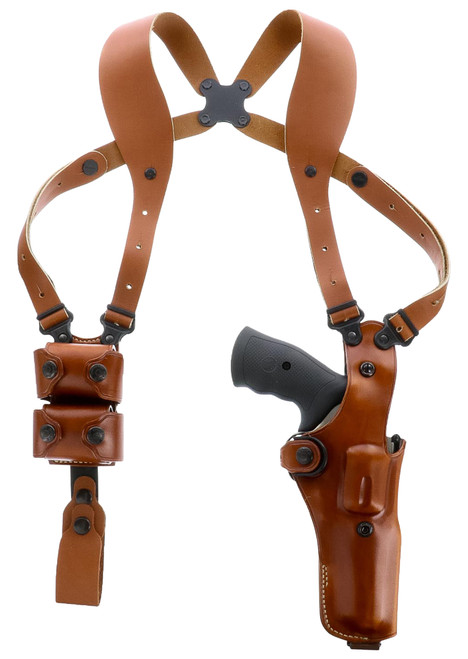 GALCO INTERNATIONAL Galco VHS4104 VHS 4.0 Shoulder System Vertical Ambidextrous, Size Fits Chest Up To 56", Tan Leather, Fits L Frame S&W Model 686 (4" Barrel)