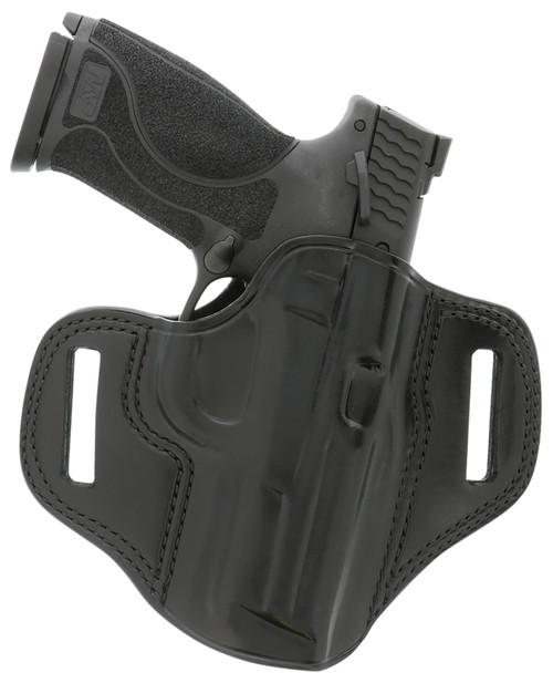 GALCO INTERNATIONAL Galco CM224B Combat Master  OWB Black Leather Belt Slide Compatible w/Ruger Security-9/Glock 17/Glock 22 Gen2-5 Belt 1.75" Wide Right Hand