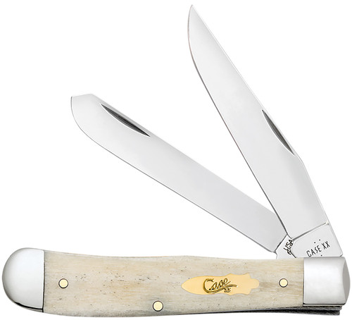WR CASE & SONS CUTLERY CO Case 11020 Trapper  Folding Clip Point/Spey Plain Mirror Polished Tru-Sharp SS Blade, Smooth Natural Bone Handle