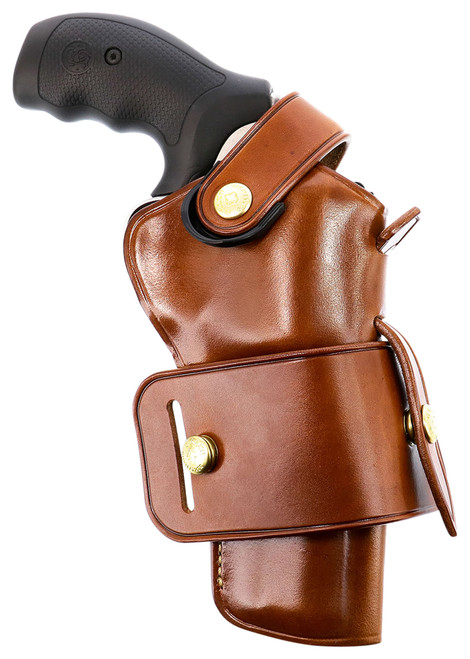 GALCO INTERNATIONAL Galco WG2104 Wheelgunner 2.0  OWB Tan Leather Belt Slide Fits S&W L Frame/Ruger Security-Six Fits 4" Barrel Ambidextrous