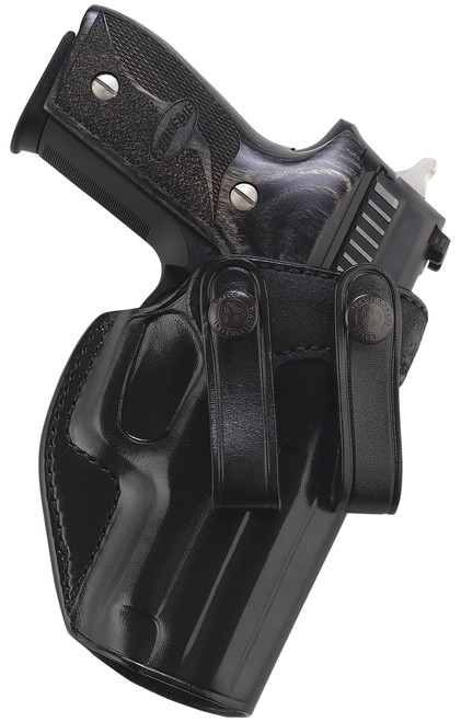 GALCO INTERNATIONAL Galco SUM270B Summer Comfort  IWB Black Leather Belt Loop Fits Browning Hi-Power/Springfield SA-35/Girsan MC P35/Match Right Hand