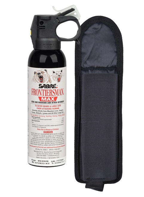 SECURITY EQUIP CO Sabre  Frontiersman  Capsaicinoids 40ft 7.90 oz Canister Includes Holster