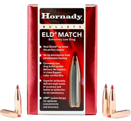 HORNADY MFG CO Hornady 2561 ELD Match  25 Cal .257 134 gr Extremely Low Drag Match 100 Per Box/ 15 Case