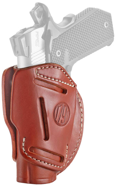 1791 Gunleather 3WH1CBRA 3-Way  IWB/OWB Size 01 Classic Brown Leather Belt Loop Fits 1911 3-4" Ambidextrous Hand