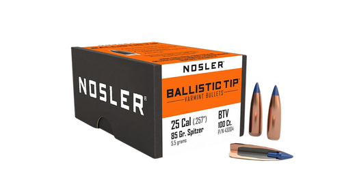 NOSLER INC Nosler 43004 Ballistic Tip  25Cal 85gr Spitzer Point 100/Box